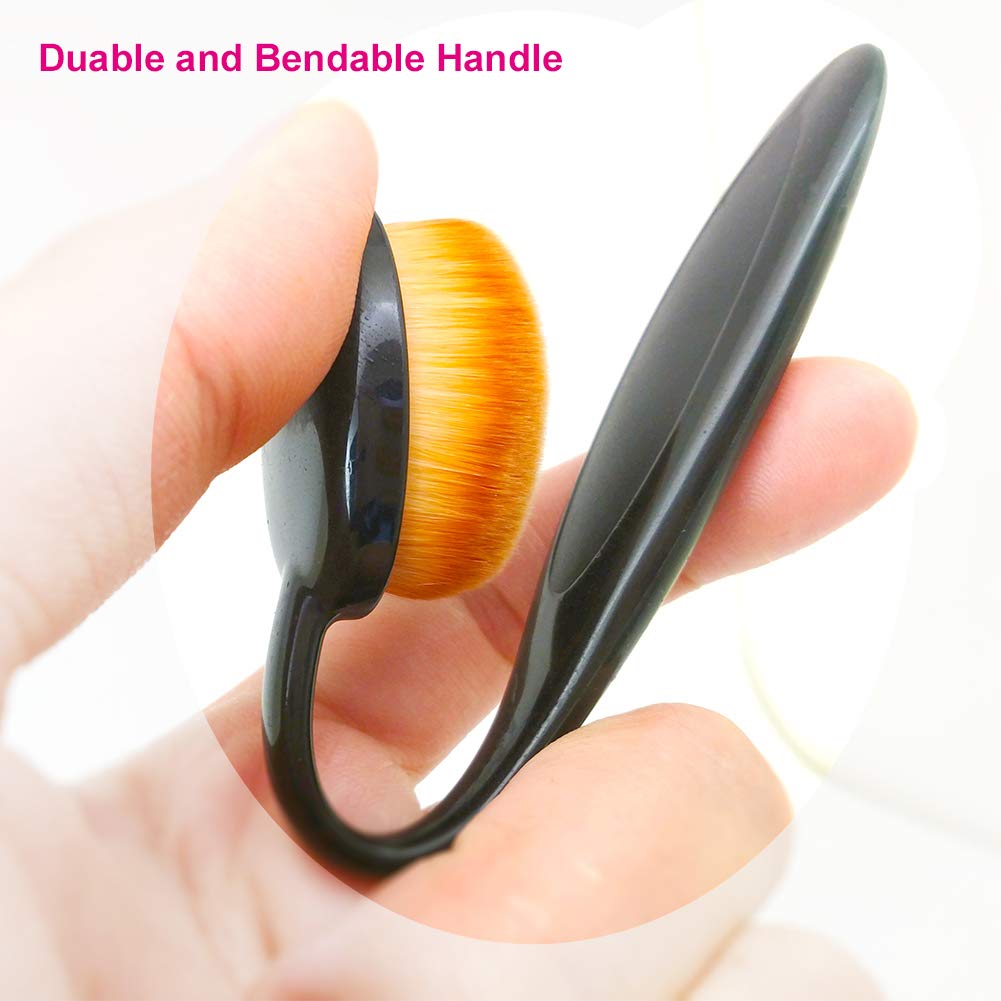 JOSALINAS Oval 1# Makeup Brush Upgraded Fast Flawless Application Toothbrush Foundation Concealer Blusher Liquid Cream Powder Co