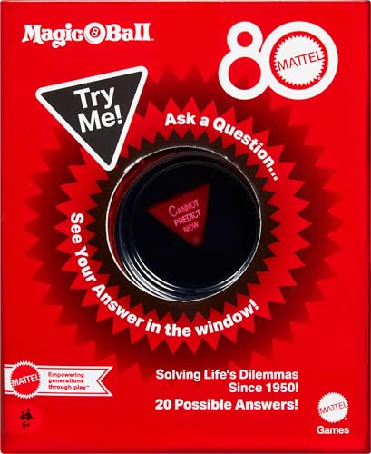 Mattel Games Magic 8 Ball Mattel 80th Anniversary Edition Novelty Game for Kids, Fortune-Telling Toy for Family Nights, Ga...