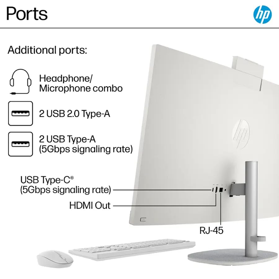 HP 27" FHD Touchscreen All-in-One Desktop Computer, Quad-Cores Ryzen 5 7520U Processor, 16GB RAM 1TB SSD, Windows 11 Pro w...