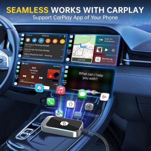 Wireless Carplay Adapter, Converts Wired Carplay To Wireless, Plug & Play Dongle For Ios Devices, Fast & Stable Auto Connection,