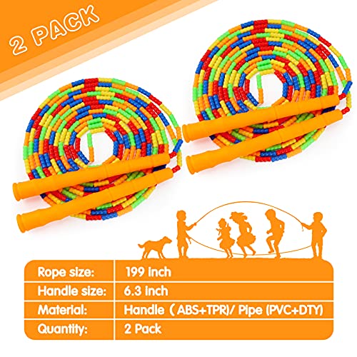 Supertrip Double Dutch Jump Rope Soft Beaded Jump Rope Long Jump Rope 16 FT, Jump Ropes For Women Adult Kids Adjustable Sk...