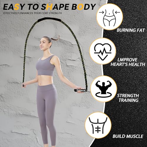 5lb Weighted Jump Rope for Men and Women, Adult Heavy Skipping Rope, Heavy Jump Ropes for Home Workout, Weight Loss, Shapi...