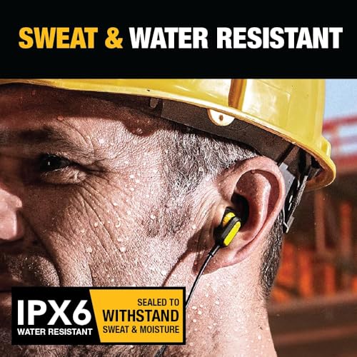 DEWALT Heavy Duty Bluetooth Neckband Headphones, Wireless Around The Neck Earbuds w/ 30H Runtime + Noise Isolation, Secure...