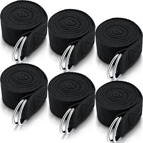 6 Pcs Yoga Strap for Stretching 8 Ft Yoga Exercise Adjustable Straps Bands with Safe Adjustable D Ring Buckle for Pilates ...