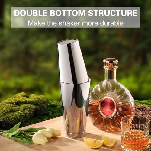 WOTOR Boston Cocktail Shaker Set, 18 oz & 28 oz Stainless Steel Weighted Shaker Tins, Metal Martini Shaker Drink Mixer for...