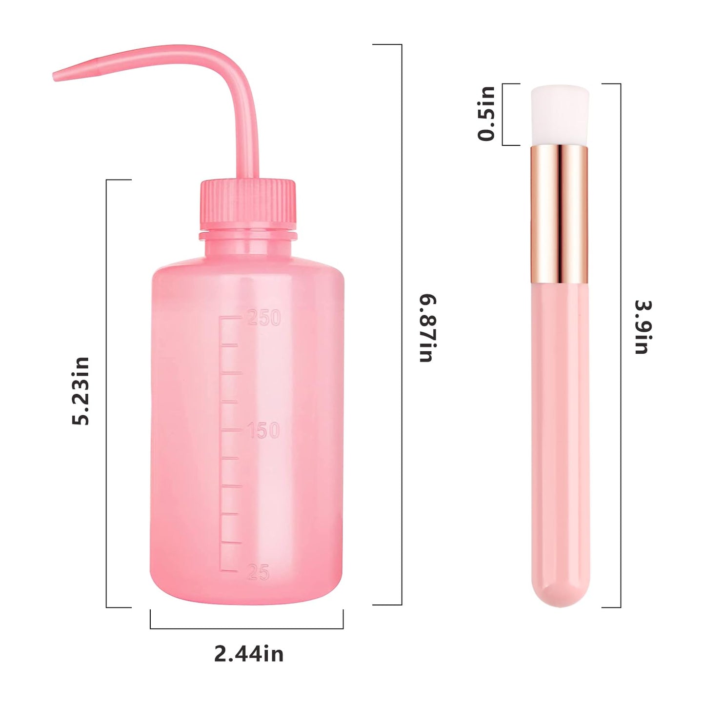 3 PCS Lash Shampoo Brush Sets with 1pcs 250 ML Plastic Satety Lash Tatoo Wash Bottles 2PCS Nose Blackhead Facial Cleaning Brush