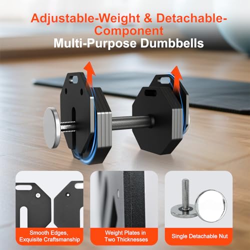 Adjustable Dumbbell Sets 50/80/90LBSX2 Durable Steel Build, Free Weights Dumbbells Set with Barbell/Kettlebell Handle with...