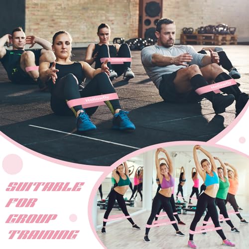 Hollowfly 12 Pcs Latex Resistance Loop Exercise Bands for Booty Workout Stretch Exercise Bands Non Slip for Legs Squat Res...