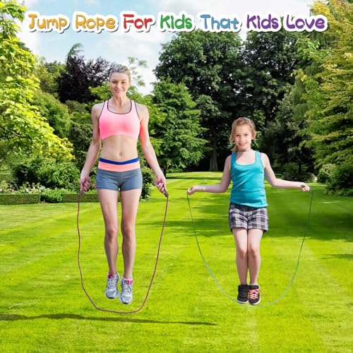 Jump Rope For Kids,Jump Rope Kids,Adjustable Soft Skipping Rope With Skin-Friendly Foam Handles For Boys,Girls,Women, Men,...