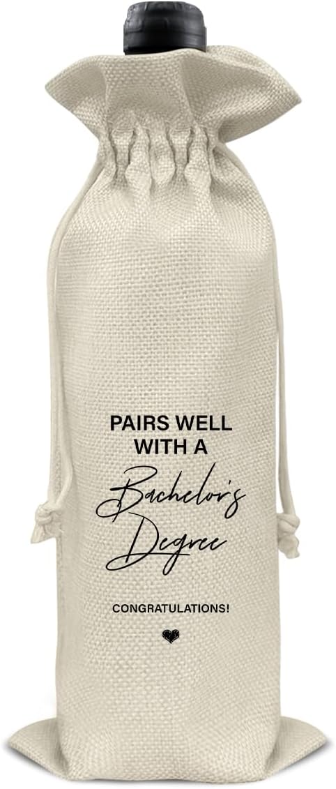 Graduation Wine Bag Bachelor's Degree Wine Gift Bag Bachelor Degree Graduation Gifts for Him Her University Graduates College Grad