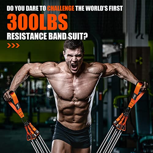 HPYGN Heavy Resistance Bands, 300LBS Exercise Bands for Working Out, Fitness Bands with Handles, Workout Bands for Men, We...