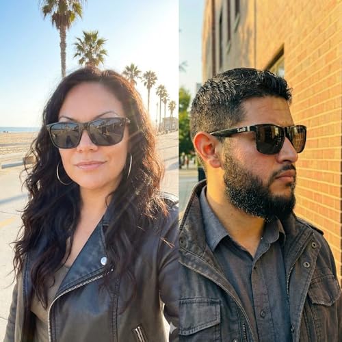 Locs Gangster Oversized Rectangular Horn Rim Sunglasses All Black, mens
