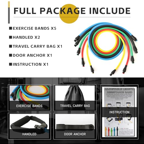 Professional Resistance Bands. Latex-Free, Work Out Bands, Stretch Bands for Working Out Women or Men, Exercise Bands Set ...