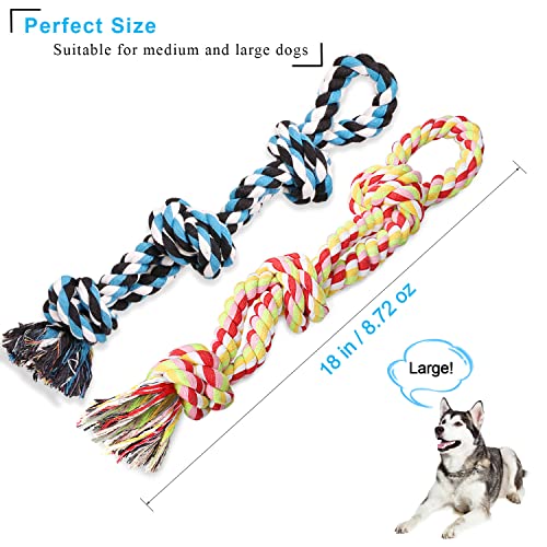 UPSKY Dog Rope Toys 2 Nearly Indestructible Pet Toys for Medium to Large Breed, Dental Cleaning Chew Toys, Dogs Tug Toy fo...