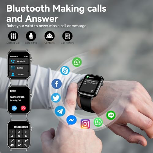 Smart Watches for Men Women, 1.83" HD Touchscreen with Bluetooth Calling, IP68 Waterproof Fitness Tracker, 120+ Sport Mode...