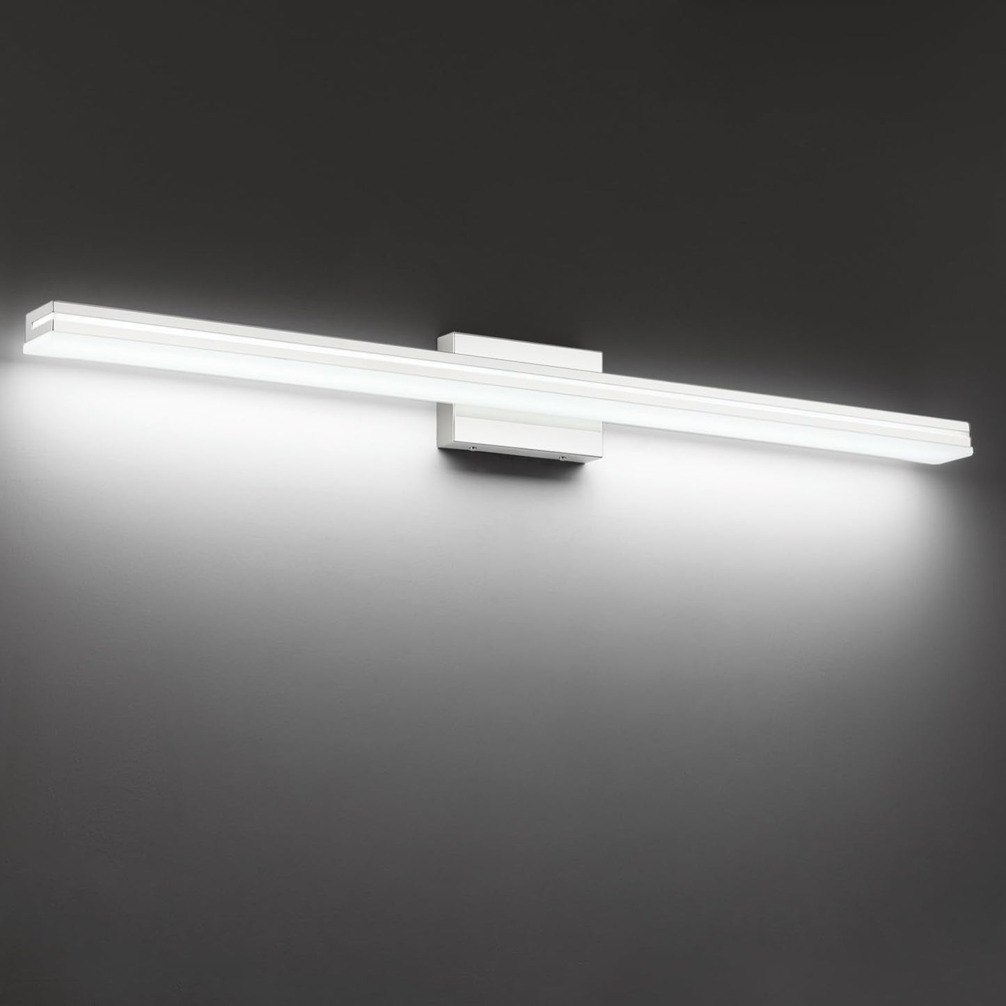 Sinerise 48-Inch Led Modern Bathroom Vanity Light Bar  Chrome Modern Acrylic Bathroom Wall Lighting Fixtures Over Mirror (Cool White 6000K)