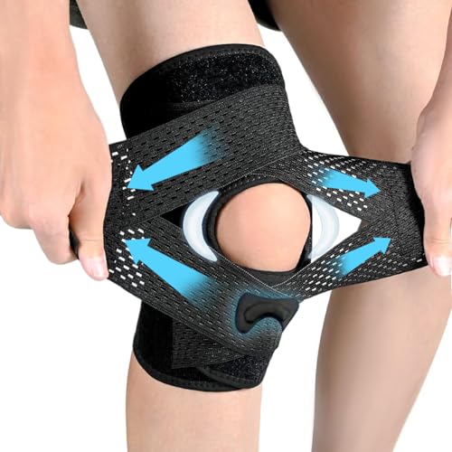 Realtop Knee Brace with Side Stabilizers for Knee Pain Relief Adjustable Compression Support with Breathable Air Mesh for ...
