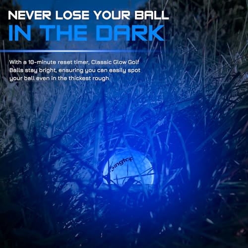 KINGTOP Upgraded Glow in The Dark Golf Balls - Super Bright Light Up LED Golf Ball - with Glow Golf Tees and Storage Bag -...