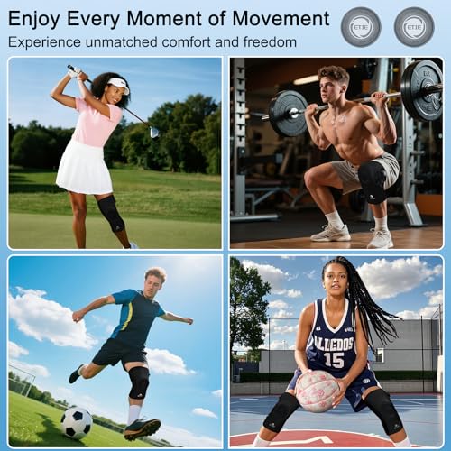Kuangmi Knob Knee Brace, Knee Compression Sleeve with Patella Gel Pad & Side Stabilizers, Support for Sports, Workout, Pai...