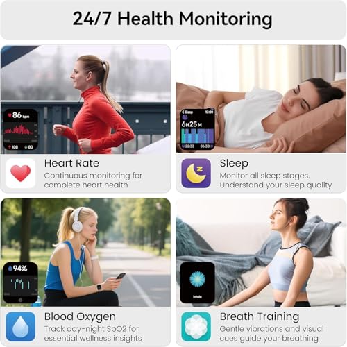 Smart Watch with Alexa Built-in, 1.83" HD Touchscreen Fitness Tracker with Bluetooth Calling, Fitness Watch with Heart Rat...