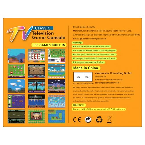 Handheld Game Console, Retro Mini Arcade Machine, 2.8 Inches, (One Player Game 216 Classic Games, Two Player Game 84 Classic Games), Supports for Handheld Controller & AV Output Connection TV
