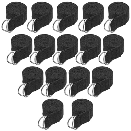 16 Pcs Yoga Strap for Stretching Bulk 6ft Exercise Stretch Band with Metal D Ring Adjustable Pilates Non Elastic Yoga Stre...