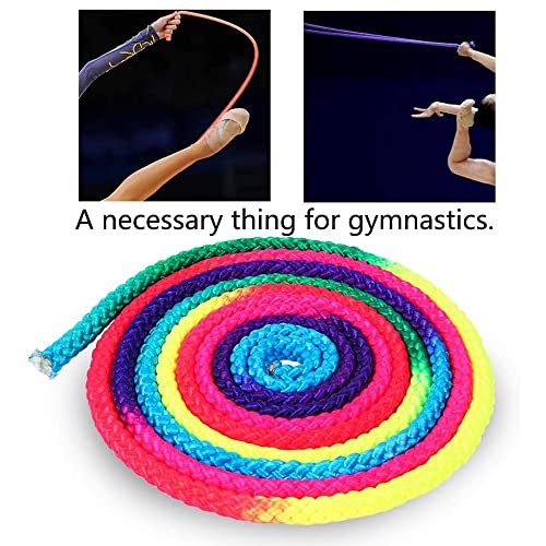 Watris Veiyi Rhythmic Gymnastics Rope - 2.8m/110in Rainbow Rhythmic Arts Training Jumps Rope