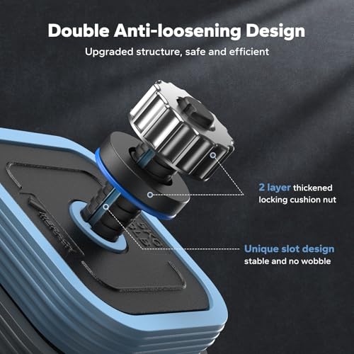 MERACH Adjustable Dumbbells, 22/35/44/66/88lbs Free Weight Set with Connector, 3 in1 Hand Weights Dumbbells Set Used as Du...