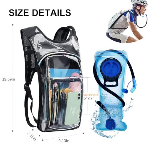 CTSAYCTL Hydration Backpack,Water Backpack with 2L Water Bladder,Festival Essential-Rave Hydration Pack,Lightweight Insula...
