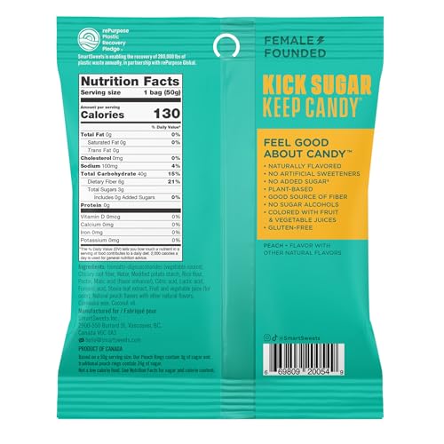Smart Sweets, Peach Rings, 1.8 Ounce