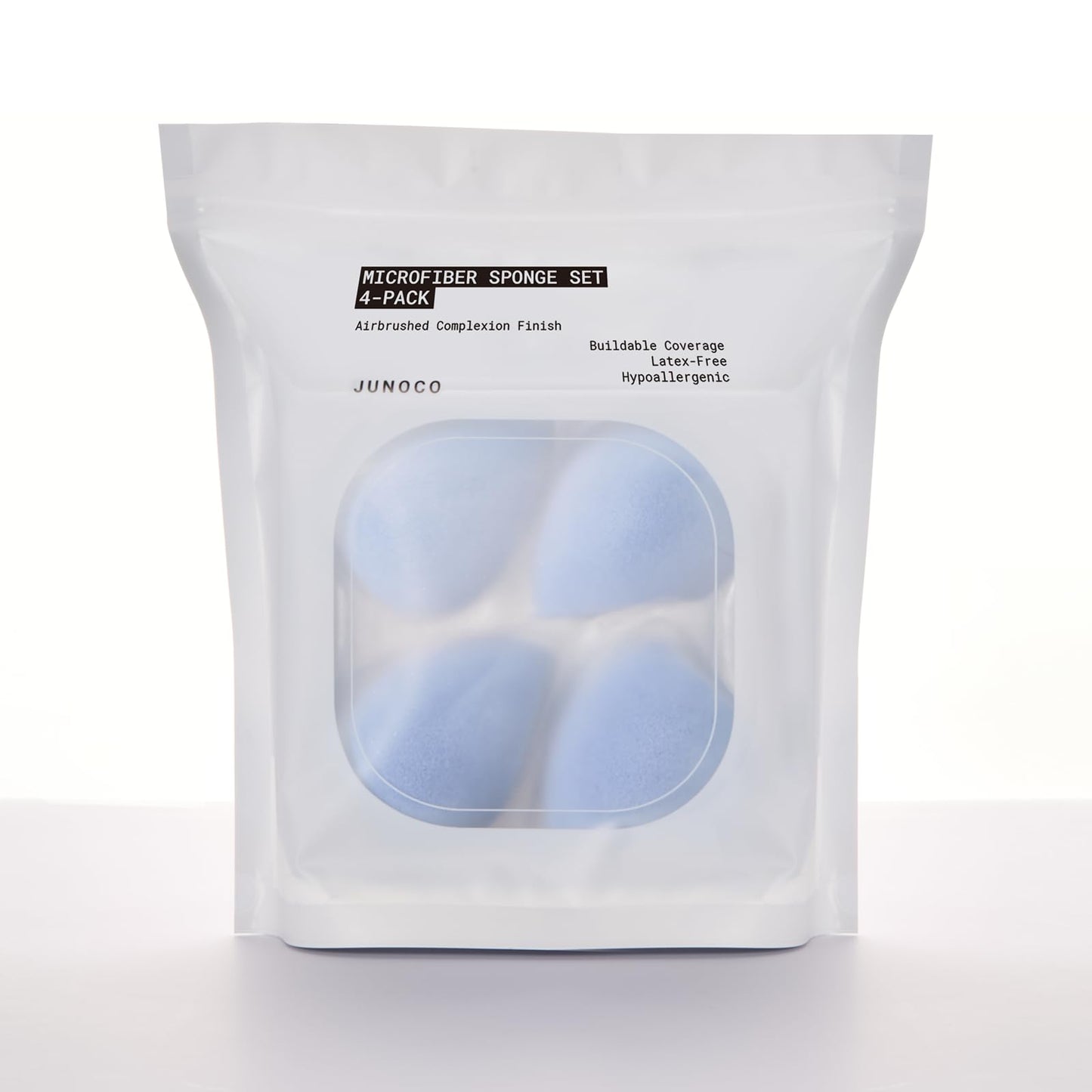 JUNO & Co. Microfiber Makeup Sponge Set 4-Pack, Dual Layer Technology and Airbrushed Complexion Finish, Makeup Blender for Found