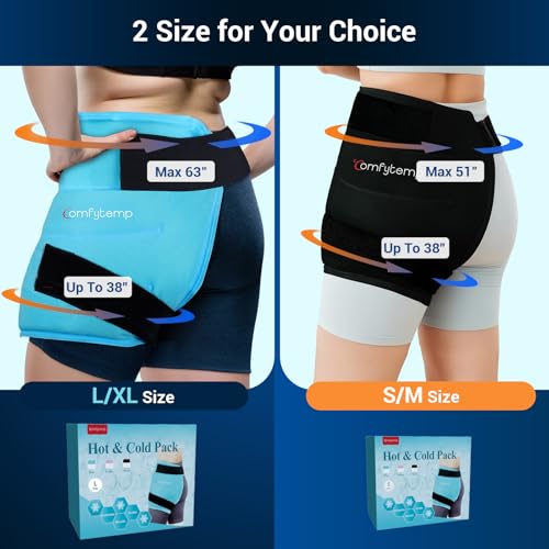 Comfytemp FSA Wearables Hip Ice Pack Wrap for Sciatica, Hip Replacement, Fracture, Ice Bags for Injuries, Reusable Gel Ice...
