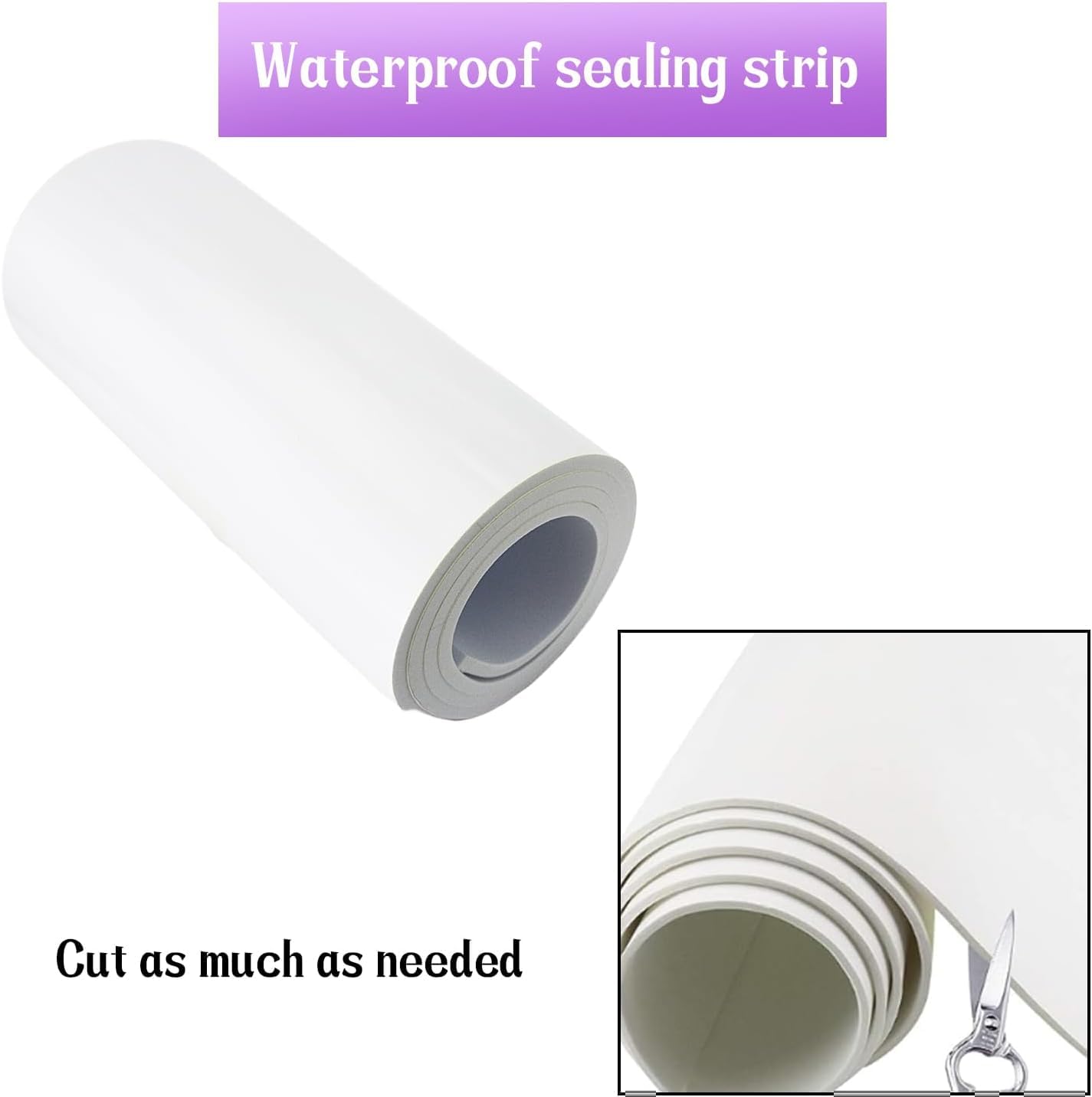 Closed Cell Neoprene Foam Rubber Sheet with Adhesive - 72 x 17 x 1/4 Inch Multi-Function Insulation, Soundproofing, and Weatherproof Foam Padding Easy Cut DIY, White