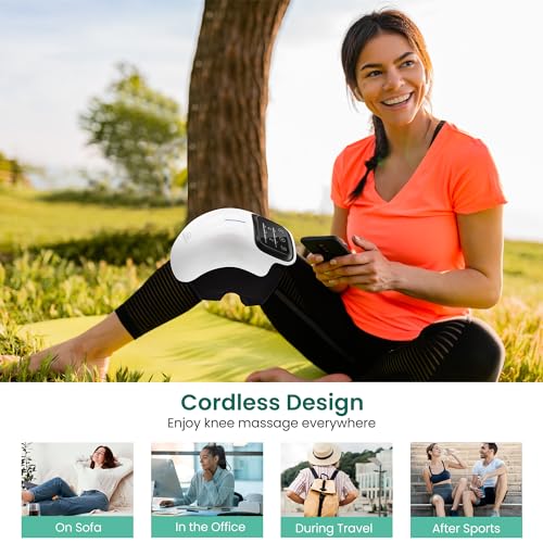 Snailax Knee Massager with Heat, Red Light & Vibration Knee Heating Pad, Heated Knee Wrap, Gift for Mom Dad Men Women