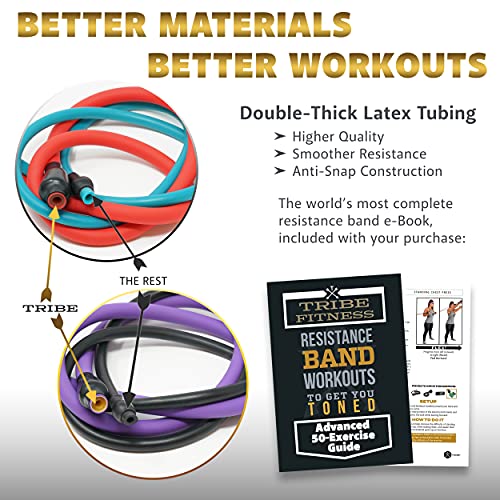 Resistance Bands Set for Men, Women, Exercise & Workout. Fitness Bands for Leg & Bicep Work. Workout Bands for Working Ou...