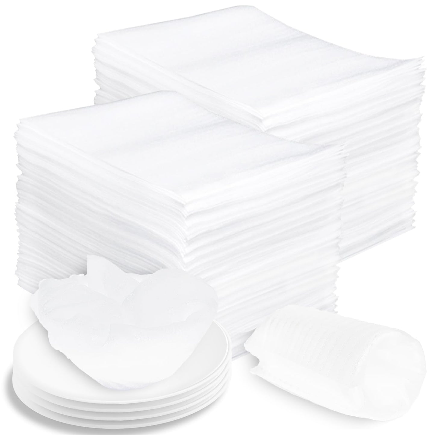 100 Pack 8'' x10'' Cushion Foam Pouches, Moving Supplies for Dishes, Packing Materials for Dishes & Cups, Glass Packing Paper and Plate Protectors for Moving(200x250x0.5MM)