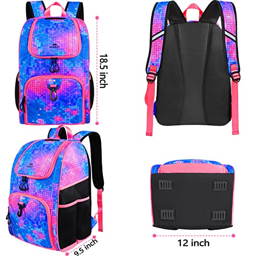 MATEIN Basketball Bag, Sturdy Soccer Bag with Ball Holder & Shoe Compartment, Large Basketball Backpack for Training Equip...