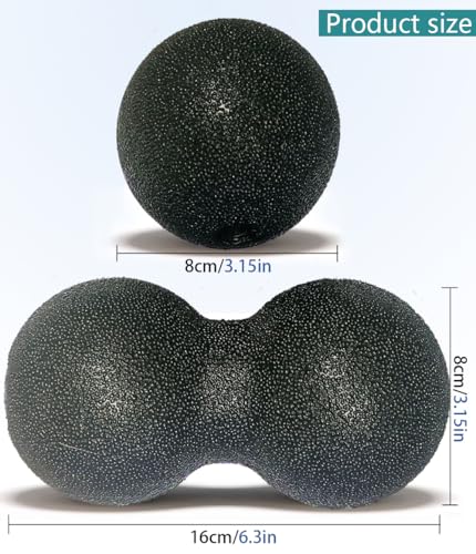Hard Peanut Massage Ball - Double Ball for Trigger Point Therapy, Myofascial Release, Deep Tissue Fitness Massage & Relax ...