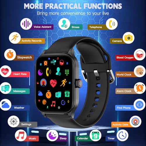 Smart Watch for Women Men with Text and Call, 2025 New AI Smartwatches with Heart Rate/SpO2/Sleep/Stress Monitor, 100+ Spo...