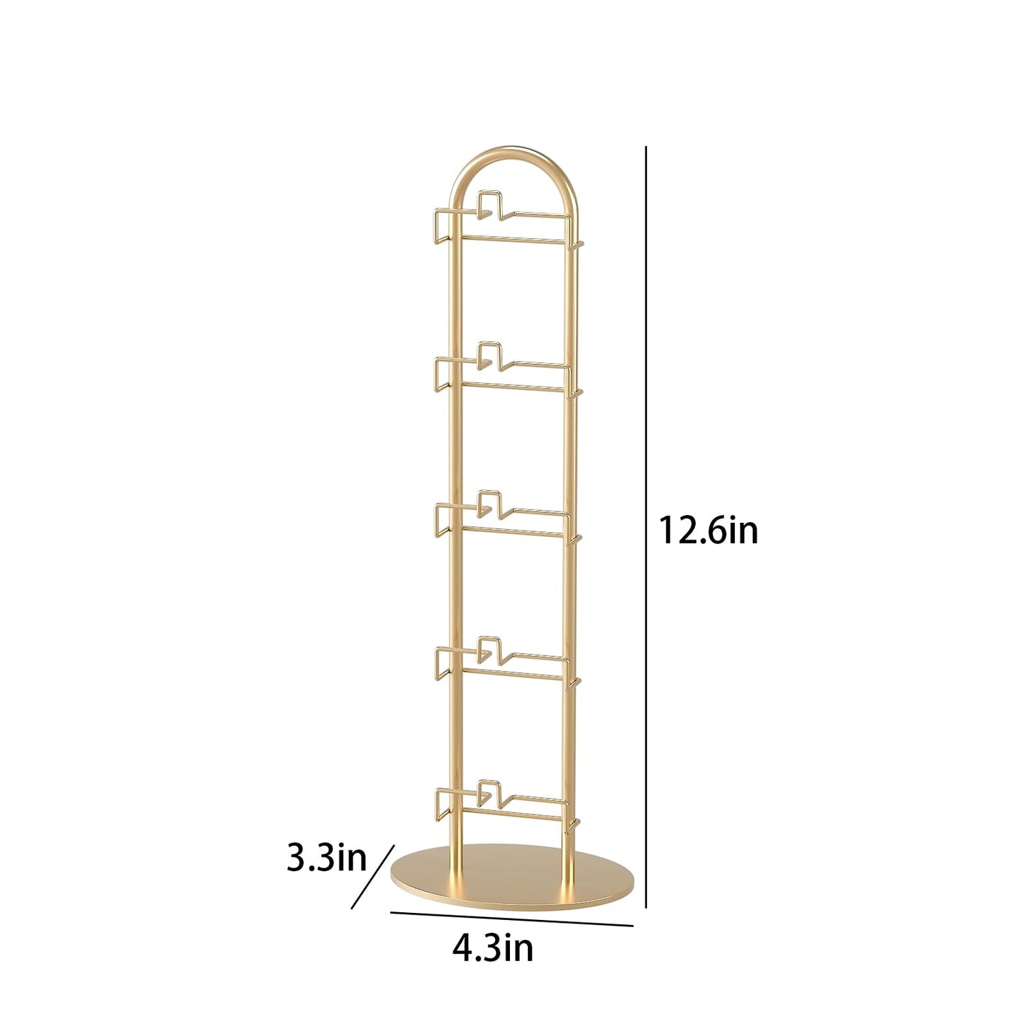 LongMen Metal Sunglass Organizer,Glasses Holder,Eyeglass Holder,Sunglass Storage Eyeglasses Rack Metal Frame for 5 Pairs (1, Gloden)
