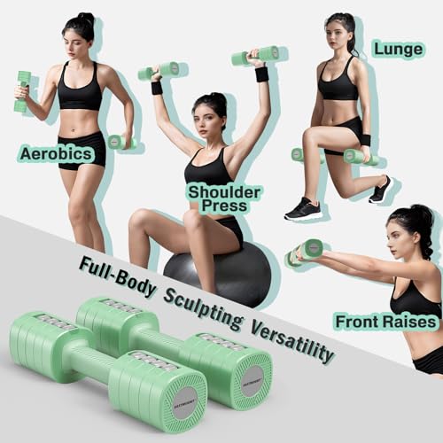 EAST MOUNT Adjustable Weight Dumbbells Set of 2, 8 in 1 Hand Weights for Women 2lb/3lb/4lb/5lb/6lb Dumbbell Weights Set 12...