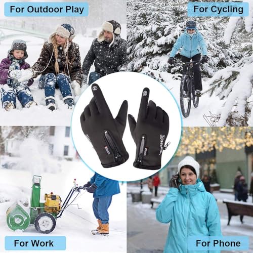 GORELOX Winter Warm Gloves,Touchscreen Cold Weather Driving Gloves Windproof Anti-Slip Sports Gloves for Cycling Running S...