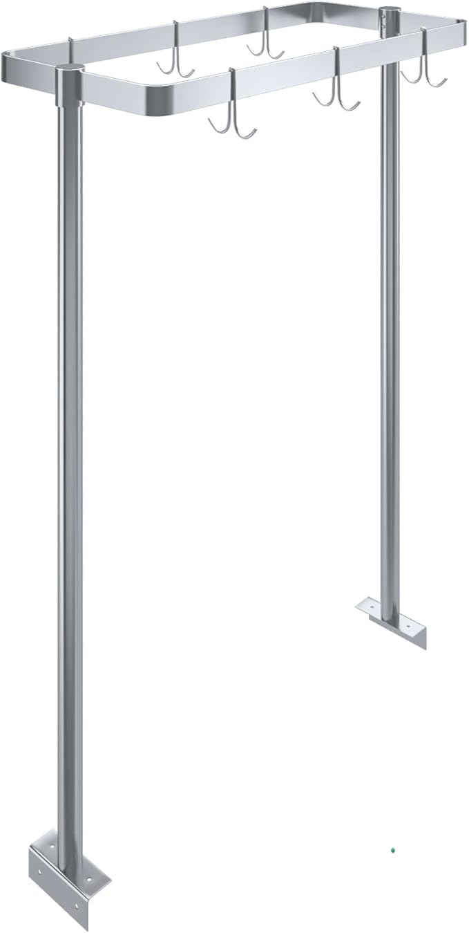 AmGood 36 in. Stainless Steel Table-Mounted Pot Rack With 6 Hooks
