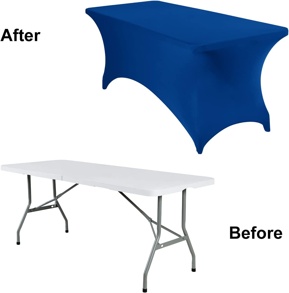 Spandex 6ft Waterproof Table Cover for Party,Wedding, Banquet, and Events(Classicbule)