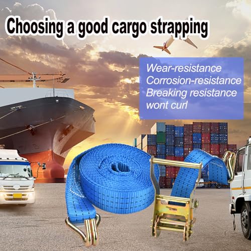 Ratchet Straps - 2 Pack 1.5 Inch Heavy Ratchet Duty Tie-Down Straps, Cargo Straps Ratcheting with Double J-Hook, 4400 LB B...