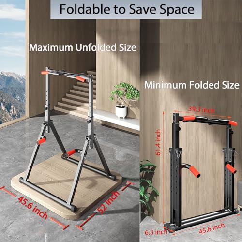 DOBESTS Power Tower Pull Up Bar Free Standing, Adjustable Foldable Pull Up Station, Home Gym Strength Training Equipment 7...