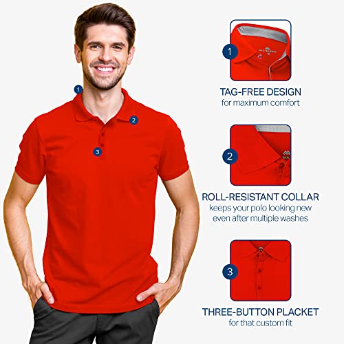 Mio Marino Golf Polo Shirts for Men - Dry Fit - Ultra-Thin Breathable Fabric