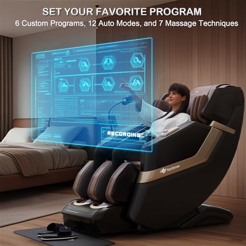 KoziSense KZ-313 2026 Heated Jade Roller Massage Chair Full Body, Deep Zero Gravity SL-Track with Heat, 12 Auto Modes, 6 C...