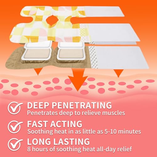 Knee Heat Wraps - 6 Count Knee Relief Patches - Targeted Knee Pain with 8-Hour Therapeutic Heat - Heated Knee Wrap Warmer...