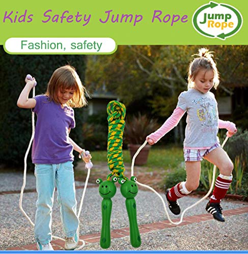 4 Pack Jump Rope with Wood Handles for Kids - Skipping Rope Great for Children and Students Outdoor Fun Activity, Party Fa...